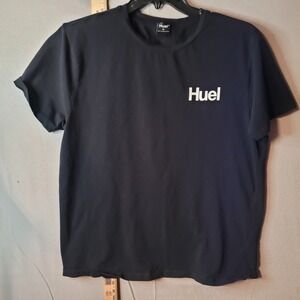 Huel Mens Black Logo Short Sleeve Crew Neck‎ T-Shirt Size XL Graphic Tee